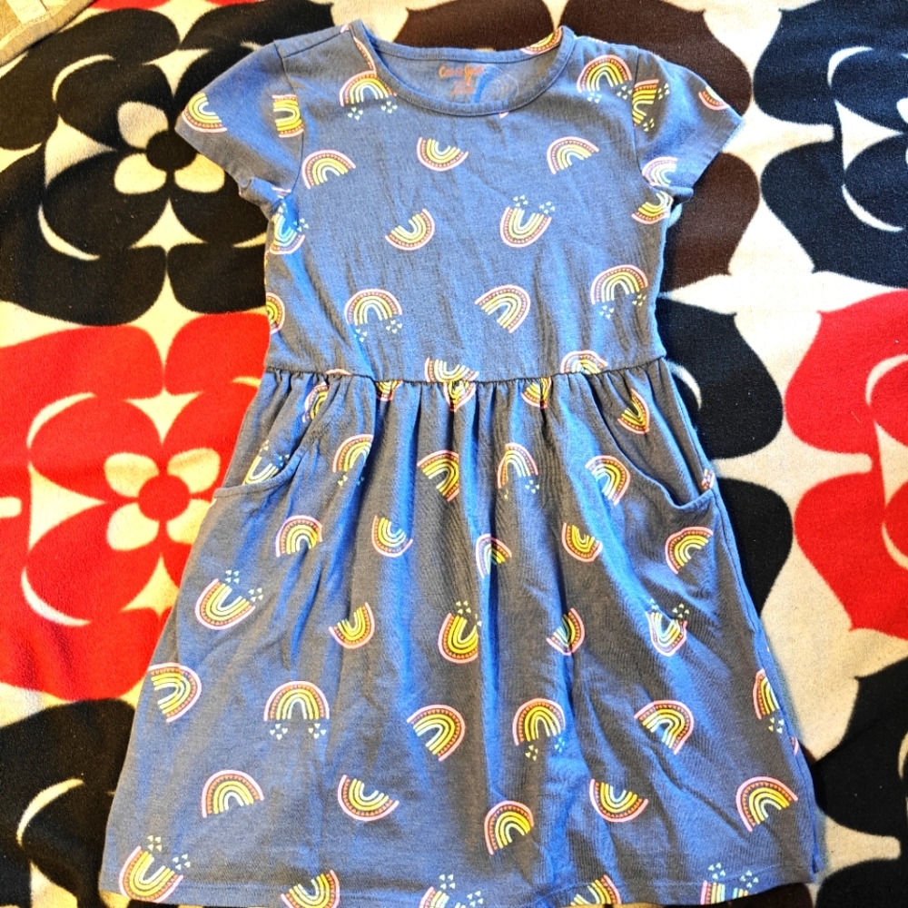 Cat & Jack Blue Rainbow Jersey dress